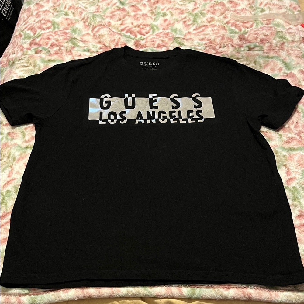 GUESS Black Tee with Los Angeles Graphic